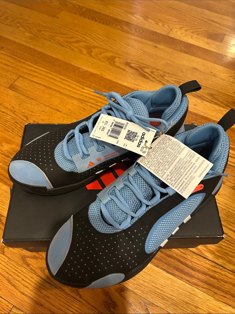 adidas Light Blue and Black Men’s Basketball Sneakers NWT